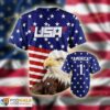 Personalized Name American Flag Eagle Unisex 3D Baseball Jersey