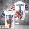 Personalized Name American Usa Eagle Pinstripe Unisex 3D Baseball Jersey