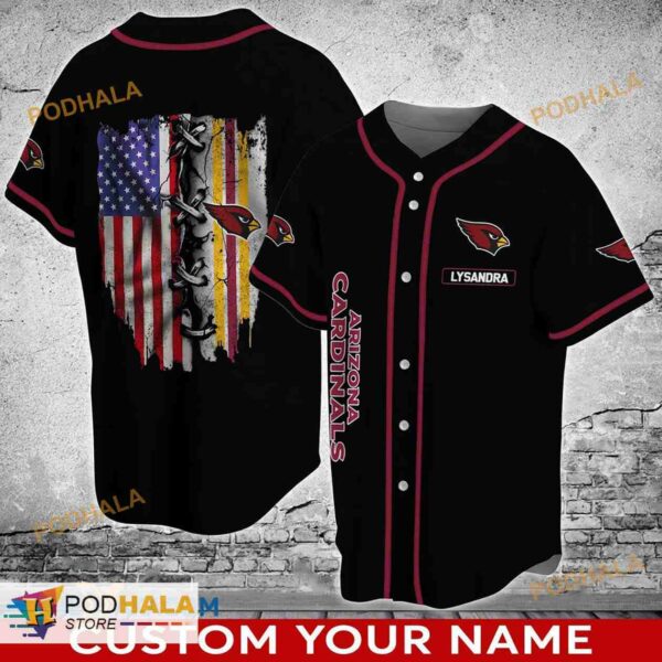 Personalized Name Arizona Cardinals NFL 3D Baseball Jersey Shirt