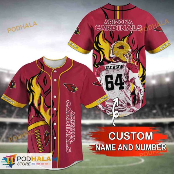 Personalized Name Arizona Cardinals NFL Unique Gifts Name 3D Baseball Jersey Shirt