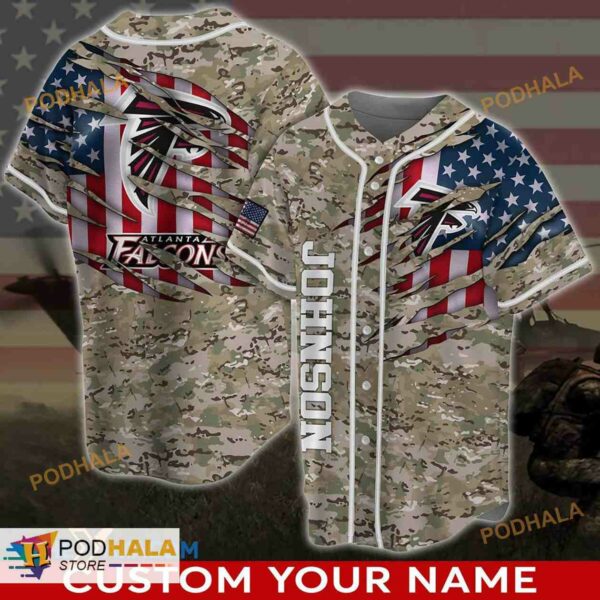 Personalized Name Atlanta Falcons NFL 3D Baseball Jersey Shirt