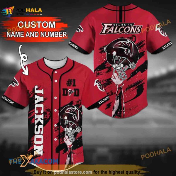 Personalized Name Atlanta Falcons  NFL Baseball Jersey Shirt