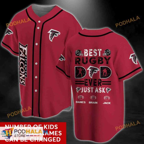 Personalized Name Atlanta Falcons NFL Name 3D Baseball Jersey Shirt