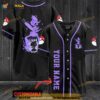 Personalized Name Awesome Purple Pokemon 3D Baseball Jersey