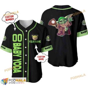 Personalized Name Baby Yoda Disney Baseball Jersey