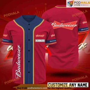 Personalized Name Basic Budweiser 3D Baseball Jersey