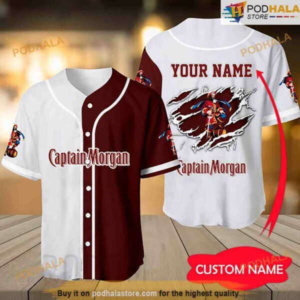 Personalized Name Basic Captain Morgan 3D Baseball Jersey