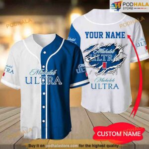 Personalized Name Basic Michelob Ultra 3D Baseball Jersey