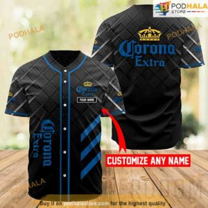 Personalized Name Black Corona Beer 3D Baseball Jersey