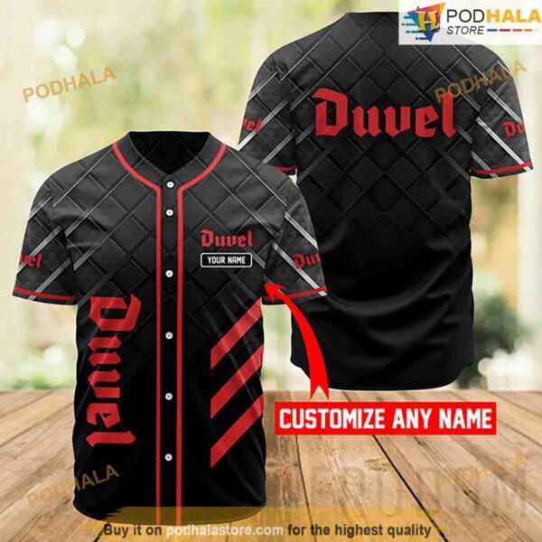 Personalized Name Black Duvel Beer 3D Baseball Jersey