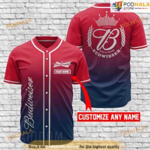 Personalized Name Budweiser 3D Baseball Jersey Shirt