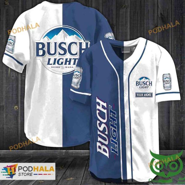 Personalized Name Busch Light Beer 3D Baseball Jersey Shirt