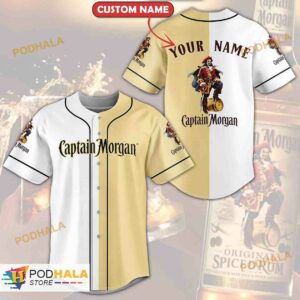 Personalized Name Captain Morgan Unisex 3D Baseball Jersey Yellow