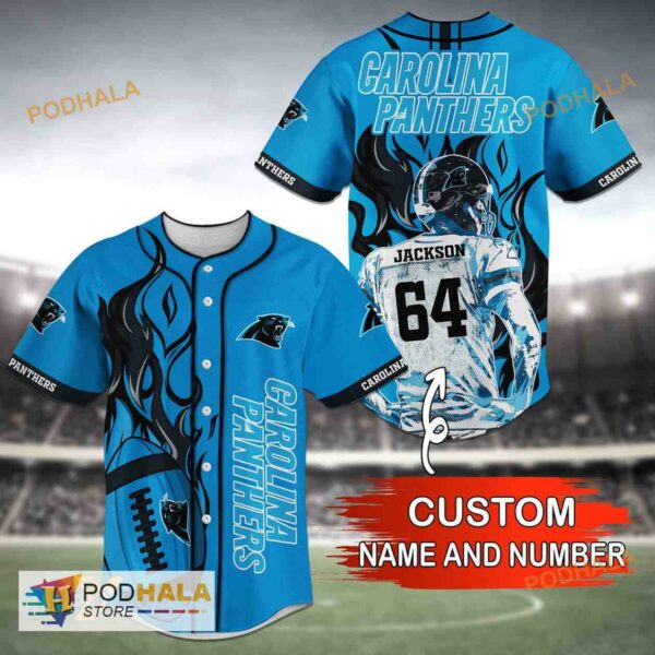 Personalized Name Carolina Panthers Gift NFL 3D Baseball Jersey Shirt