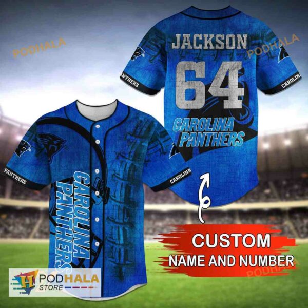 Personalized Name Carolina Panthers NFL 3D Baseball Jersey