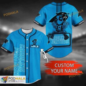 Personalized Name Carolina Panthers NFL 3D Baseball Jersey Shirt 3