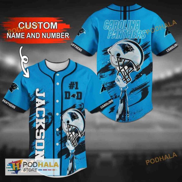 Personalized Name Carolina Panthers NFL Custom Number 3D Baseball Jersey Shirt