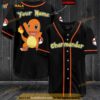 Personalized Name Charmander Pokemon 3D Baseball Jersey