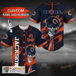 Personalized Name Chicago Bears NFL Number 3D Baseball Jersey Shirt