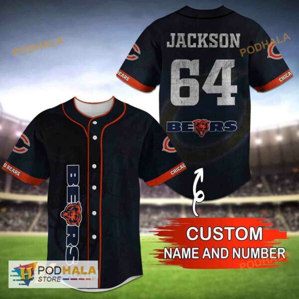 Personalized Name Chicago Bears NFL Unique Gifts Number 3D Baseball Jersey Shirt