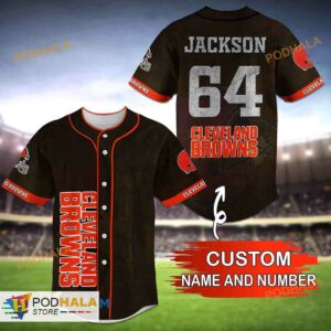 Personalized Name Cleveland Browns NFL 3D Baseball Jersey Shirt