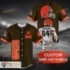 Personalized Name Cleveland Browns NFL 3D Baseball Jersey Shirt Dad