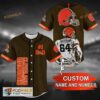 Personalized Name Cleveland Browns NFL 3D Baseball Jersey Shirt For Dad