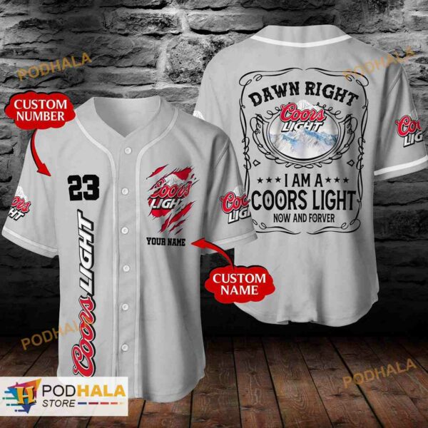 Personalized Name Coors Light Now & Forever Unisex 3D Baseball Jersey