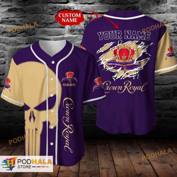 Personalized Name Crown Royal Canadian Whisky Unisex 3D Baseball Jersey