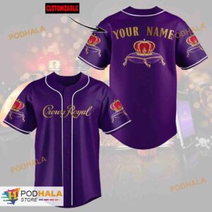 Personalized Name Crown Royal Unisex 3D Baseball Jersey – Solid Purple