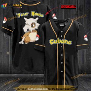 Personalized Name Cubone Pokemon 3D Baseball Jersey