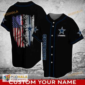 Personalized Name Dallas Cowboys NFL Custom Number 3D Baseball Jersey