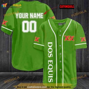 Personalized Name Dos Equis Unisex 3D Baseball Jersey