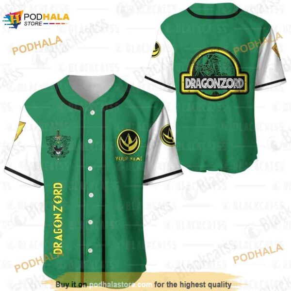 Personalized Name Dragonzord Power Rangers Unisex 3D Baseball Jersey