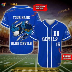 Personalized Name Duke Blue Devils Player 3D Baseball Jersey