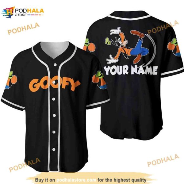 Personalized Name Funny Goofy Dog 3D Baseball Jersey