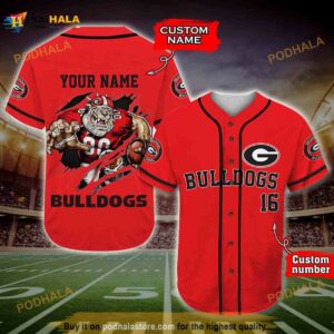 Personalized Name Georgia Bulldogs Player 3D Baseball Jersey