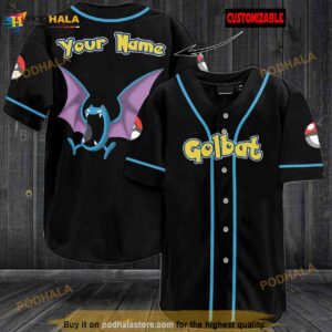 Personalized Name Golbat Pokemon 3D Baseball Jersey