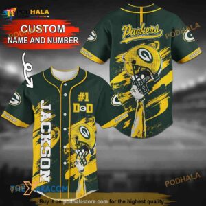 Personalized Name Green Bay Packers NFL Number 3D Baseball Jersey Shirt