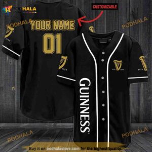 Personalized Name Guinness Beer Custom 3D Baseball Jersey