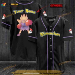 Personalized Name Hitmonchan Pokemon 3D Baseball Jersey