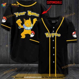 Personalized Name Hypno Pokemon 3D Baseball Jersey