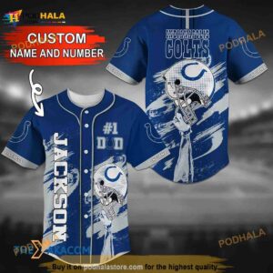 Personalized Name Indianapolis Colts  NFL 3D Baseball Jersey Shirt