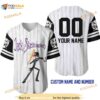 Personalized Name Jack Skellington Pinstripe 3D Baseball Jersey