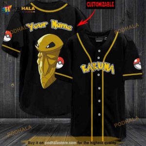 Personalized Name Kakuna Pokemon 3D Baseball Jersey