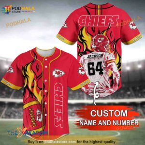 Personalized Name Kansas City Chiefs NFL 3D Baseball Jersey Shirt