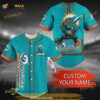 Personalized Name Miami Dolphins  NFL 3D Baseball Jersey Shirt