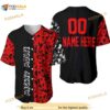 Personalized Name Mickey Mouse Pattern 3D Baseball Jersey & Black