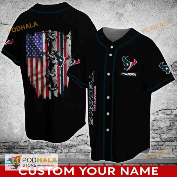 Personalized Name NFL Houston Texans 3D Baseball Jersey