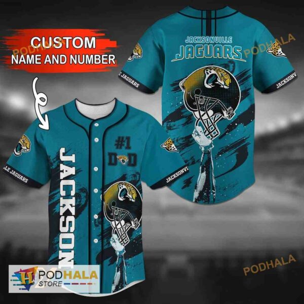 Personalized Name NFL Jacksonville Jaguars 3D Baseball Jersey Shirt